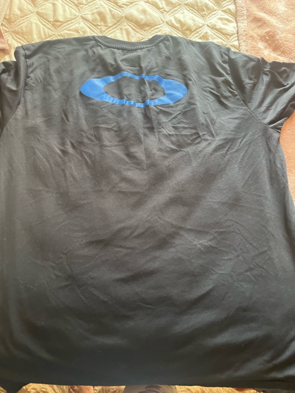 Oakley Black Short Sleeve Tee with Blue Logo